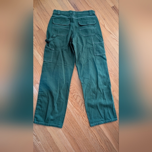 Garage Women's Wide Leg Pants in Deep Green - Picture 3 of 5